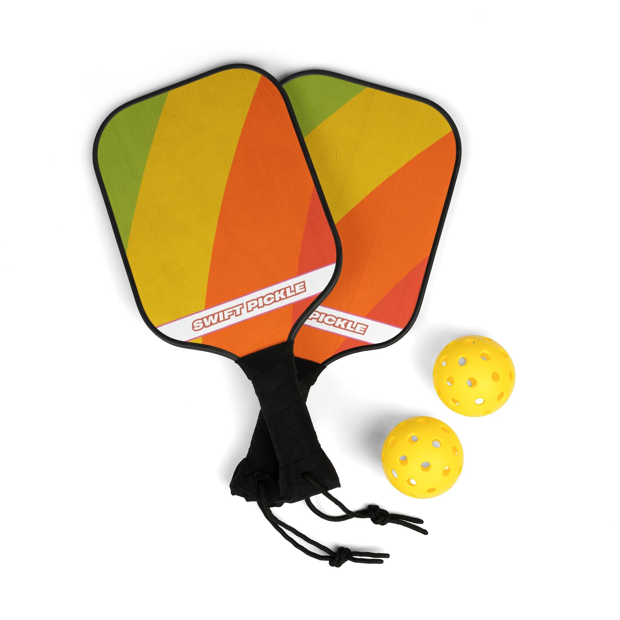 Retro Stripe Pickleball Paddle Set