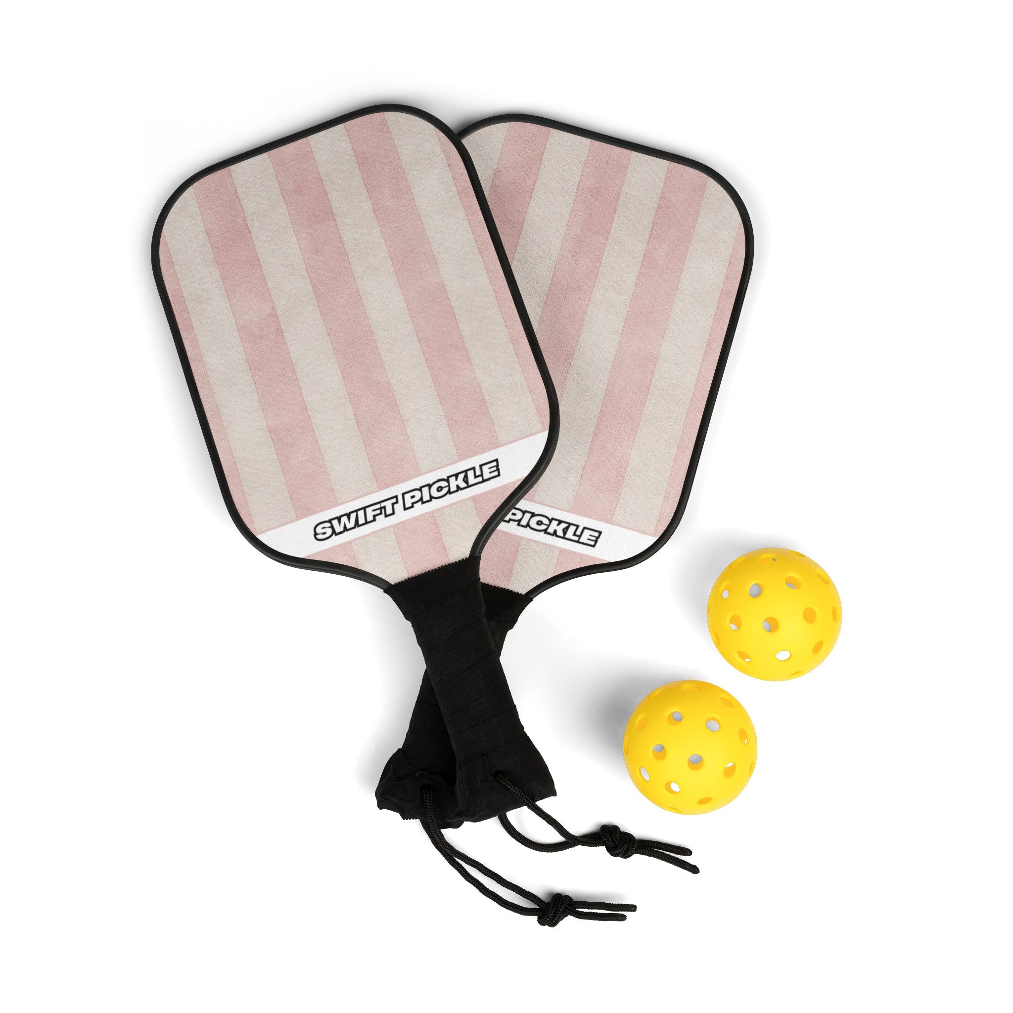 Pink Stripes Paddle & Balls Kit