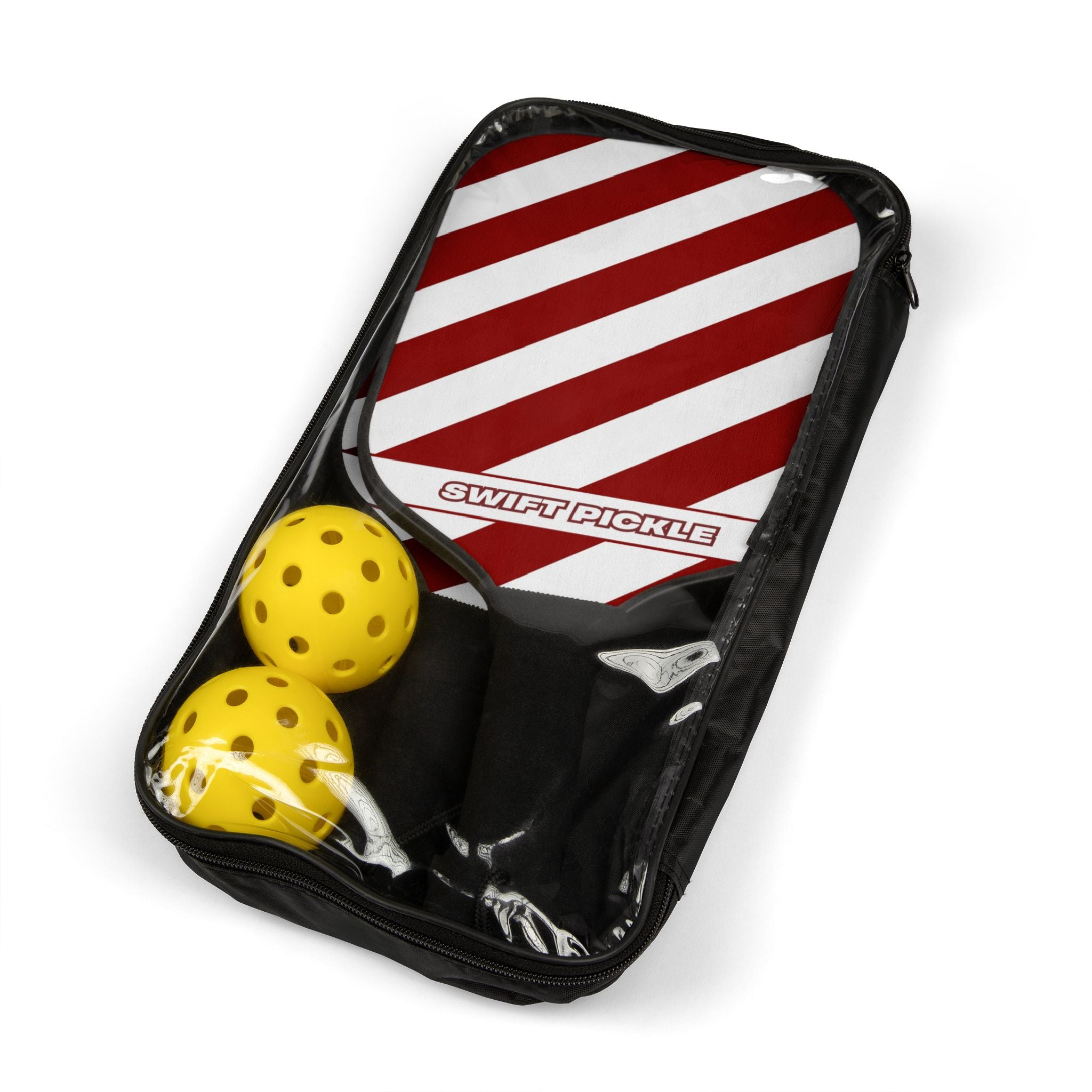 Red Diagonal Stripe Pickleball Kit